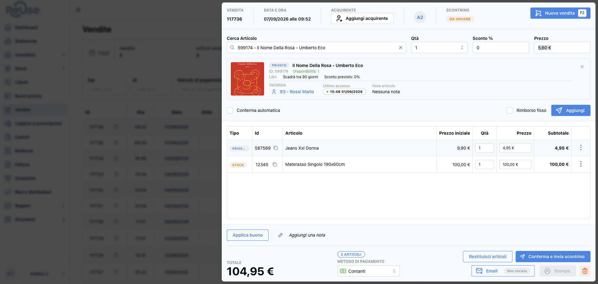 Cassetto vendite sempre a portata di mano